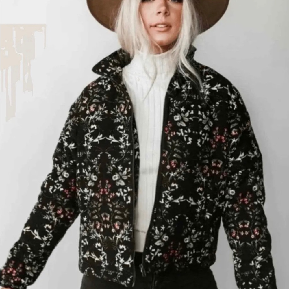 Paper Crane Floral Bomber Jacket